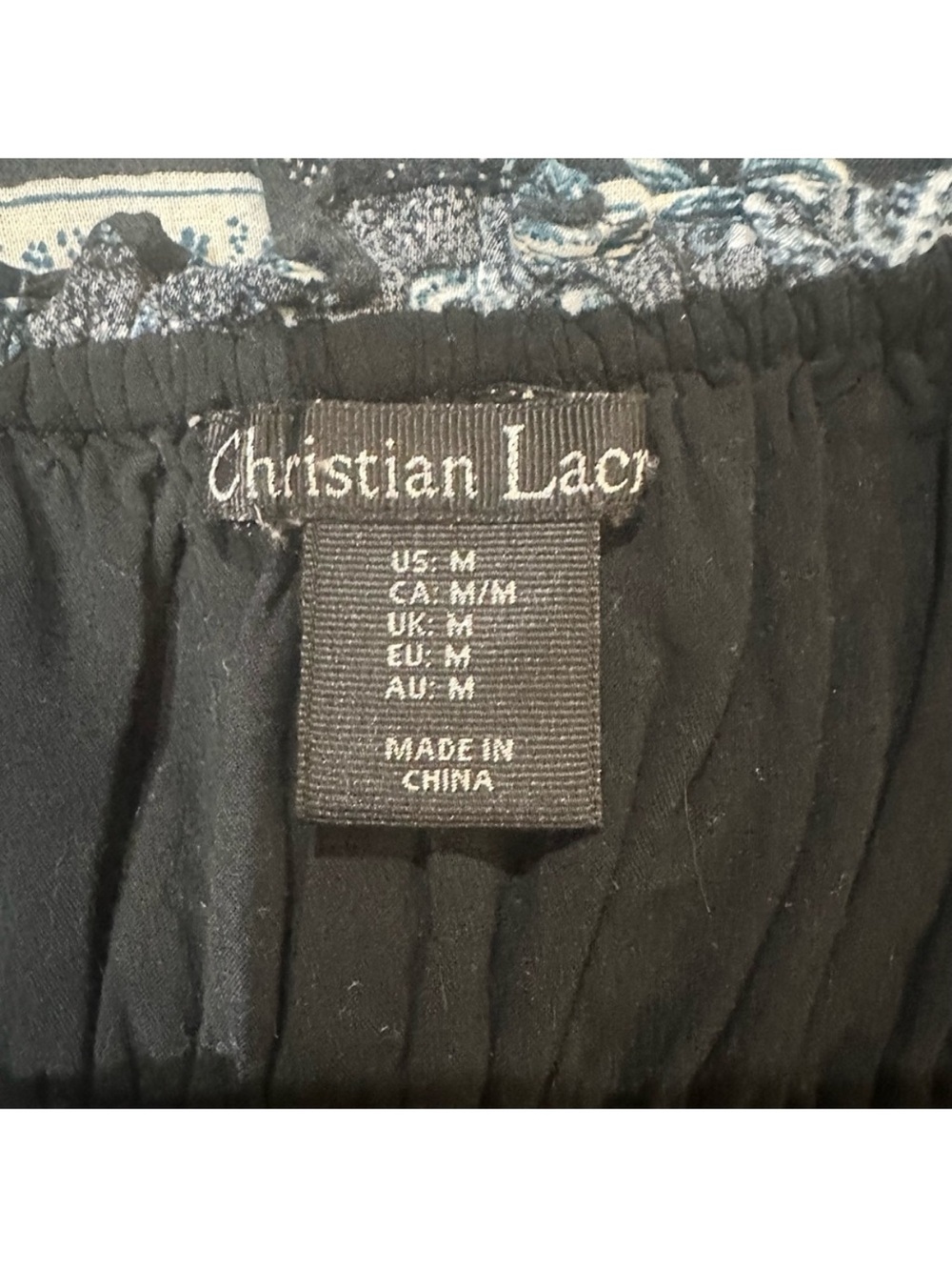 Christian Lacroix Bohemian Navy and Cream Tiered Midi Dress with Tie Details - Picture 11 of 11
